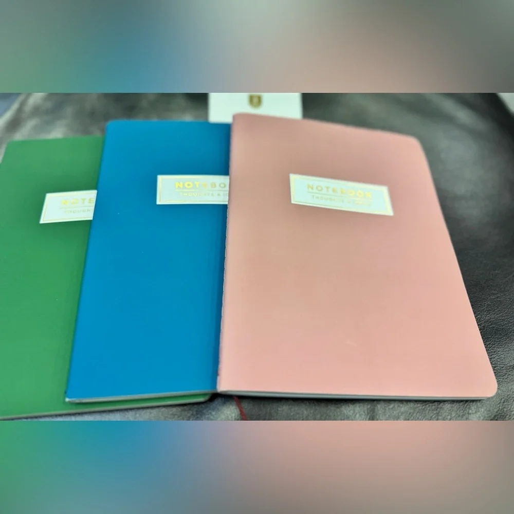 New Treshold Journal Set of 3 Notebooks. Pink‎ Blue and Green. Great Gift